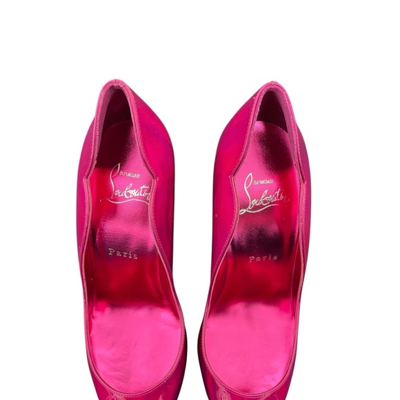 Christian Louboutin Hot Chick Patent Psychic Fuxia Pink Pumps Size 36.5 US 6.5 - Picture 7 of 11